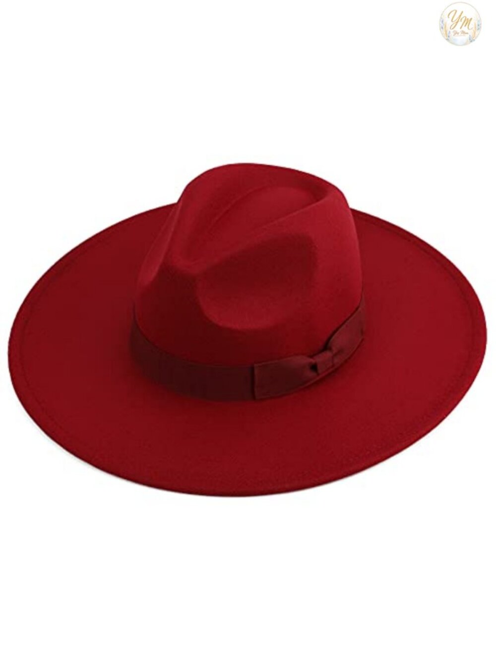 Wide Brim Fedora Hat Women Adjustable 58cm Wool Blend